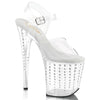 FLAMINGO-808TDRS Plateau Sandaletten Transparent Strass | Pleaser