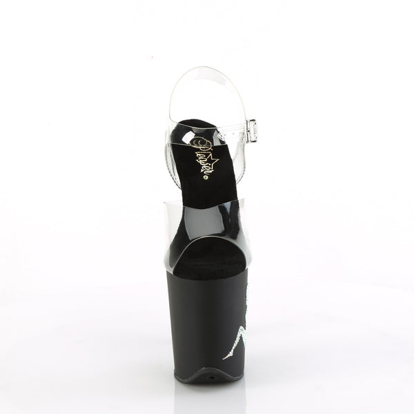 FLAMINGO-808TGRS Plateau Sandaletten Schwarz Matt | Pleaser