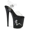 FLAMINGO-808TGRS Plateau Sandaletten Schwarz Matt | Pleaser