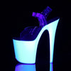 FLAMINGO-808UV Plateau Sandaletten Weiss UV | Pleaser