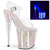 FLAMINGO-808UVG Plateau Sandaletten Neon Opal UV | Pleaser