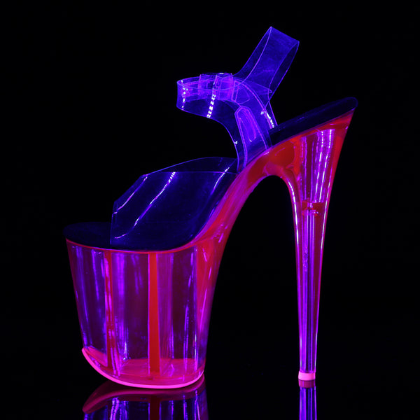 FLAMINGO-808UVT Plateau Sandaletten Hot Pink UV von Pleaser – Ansicht 3
