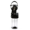 FLAMINGO-809 Plateau Sandaletten Schwarz/Transparent | Pleaser