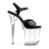 FLAMINGO-809 Plateau Sandaletten Schwarz/Transparent | Pleaser