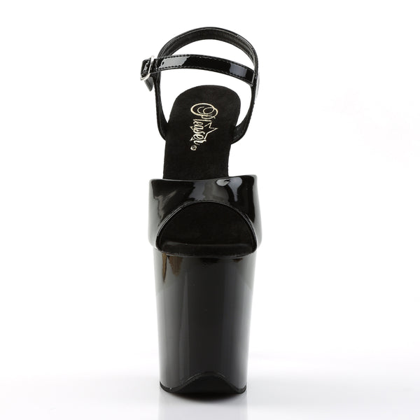 FLAMINGO-809 Plateau Sandaletten Schwarz Lack | Pleaser