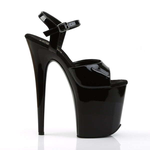 FLAMINGO-809 Plateau Sandaletten Schwarz Lack | Pleaser