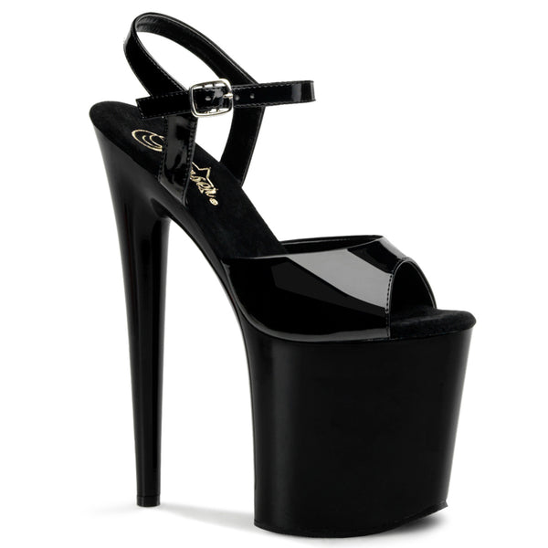 FLAMINGO-809 Plateau Sandaletten Schwarz Lack | Pleaser