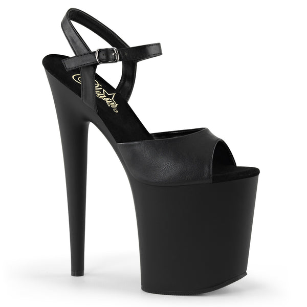 FLAMINGO-809 Plateau Sandaletten Schwarz Matt | Pleaser