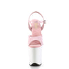 FLAMINGO-809 Plateau Sandaletten Weiß Rosa Lack | Pleaser