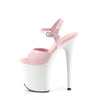 FLAMINGO-809 Plateau Sandaletten Weiß Rosa Lack | Pleaser