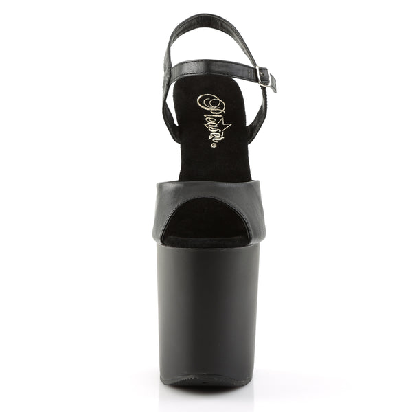 FLAMINGO-809 Plateau Sandaletten Schwarz Matt | Pleaser