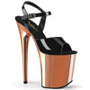 FLAMINGO-809 Plateau Sandaletten Schwarz/Rose Gold | Pleaser