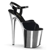 FLAMINGO-809 Plateau Sandaletten Schwarz/Chrom | Pleaser