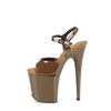 FLAMINGO-809 Plateau Sandaletten Braun Lack| Pleaser