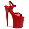 FLAMINGO-809 Plateau Sandaletten Rot Lack | Pleaser