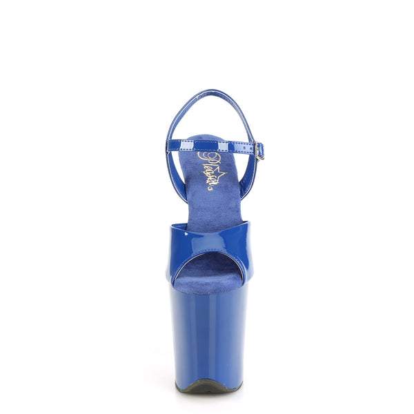 FLAMINGO-809 Plateau Sandaletten Blau Lack | Pleaser