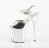 FLAMINGO-809 Plateau Sandaletten Silber Chrom | Pleaser