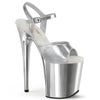 FLAMINGO-809 Plateau Sandaletten Silber Chrom | Pleaser