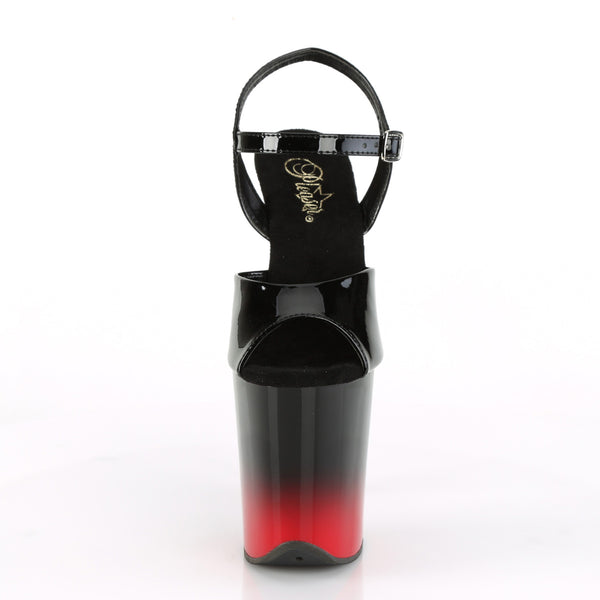 FLAMINGO-809BR-H Plateau Sandaletten Schwarz Rot von Pleaser – Ansicht 2