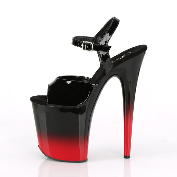 FLAMINGO-809BR-H Plateau Sandaletten Schwarz Rot von Pleaser – Ansicht 3
