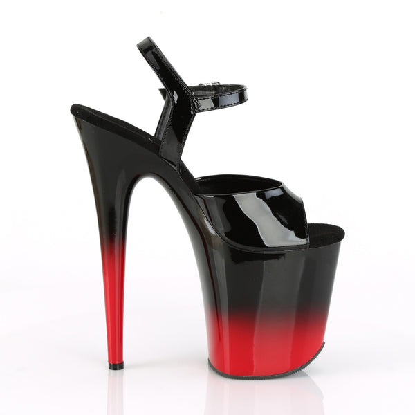FLAMINGO-809BR-H Plateau Sandaletten Schwarz Rot von Pleaser – Ansicht 5