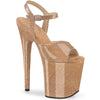 FLAMINGO-809GP Plateau Sandaletten Gold mit Glitzer | Pleaser