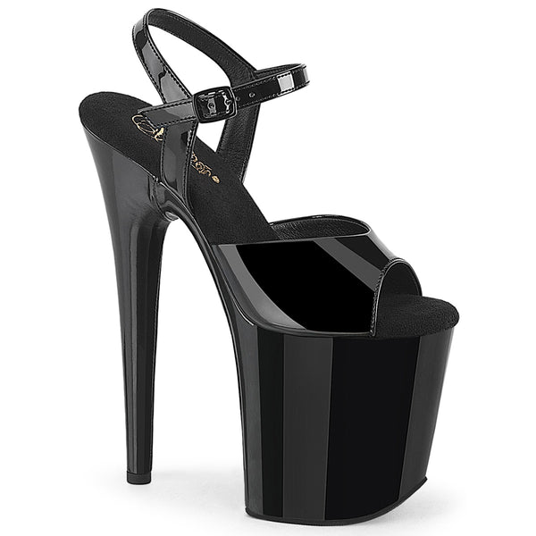 FLAMINGO-809WR Plateau Sandaletten Schwarz X Lack von Pleaser