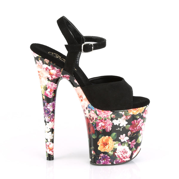 FLAMINGO-809WR Plateau Sandaletten Mehrfarbig Blumen | Pleaser