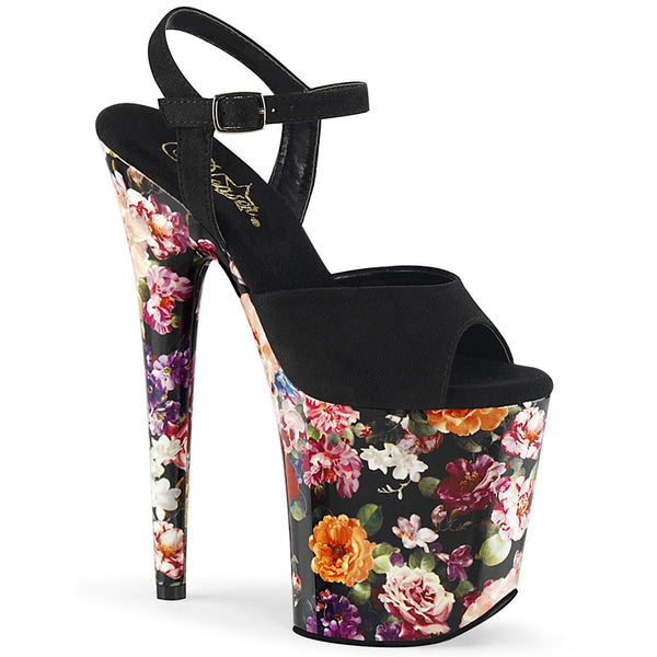FLAMINGO-809WR Plateau Sandaletten Mehrfarbig Blumen | Pleaser