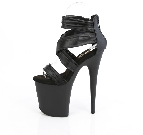 FLAMINGO-820 Plateau Sandaletten Schwarz Matt | Pleaser