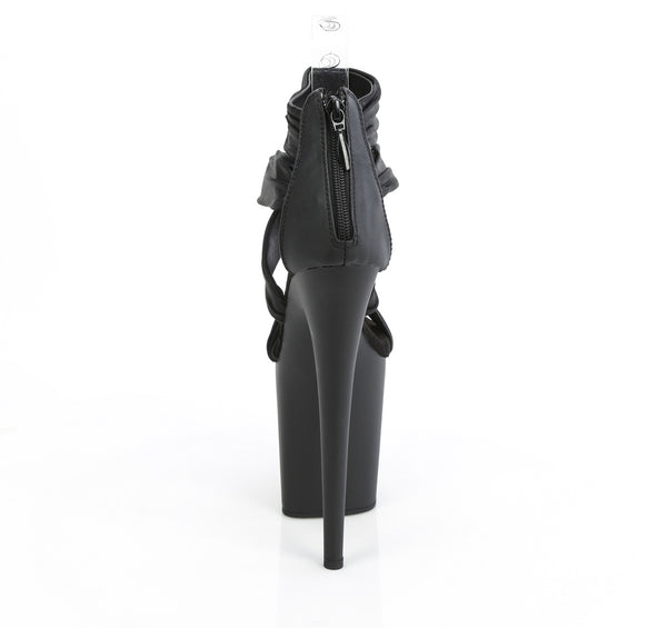 FLAMINGO-820 Plateau Sandaletten Schwarz Matt | Pleaser