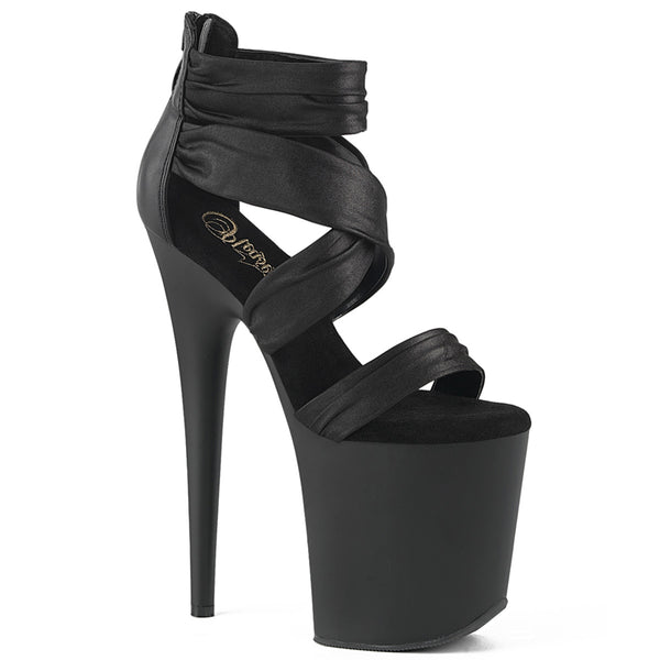 FLAMINGO-820 Plateau Sandaletten Schwarz Matt | Pleaser