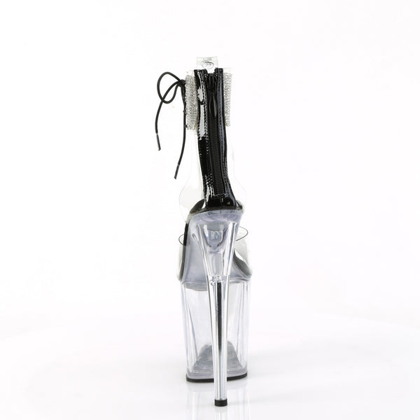 FLAMINGO-824RS Plateau Sandaletten Schwarz/Transparent | Pleaser