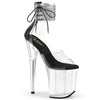 FLAMINGO-824RS Plateau Sandaletten Schwarz/Transparent | Pleaser
