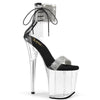 FLAMINGO-827RS Plateau Sandaletten Schwarz/Transparent | Pleaser