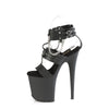 FLAMINGO-861 - Plateau High Heel Sandaletten - Schwarz Matt | Pleaser