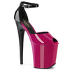 FLAMINGO-868 Plateau Sandaletten Schwarz/Pink | Pleaser