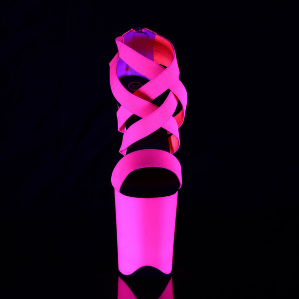 FLAMINGO-869UV Plateau Sandaletten Neon Pink UV von Pleaser – Ansicht 2