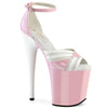 FLAMINGO-884 Plateau Sandaletten Rosa/Weiß | Pleaser