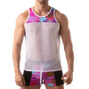 Tank Top mit floralem Mesh-Einsatz - Leicht & Atmungsaktiv, Pink | TOF Paris