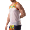 Gelbes Floral Mesh-Tank-Top von TOF Paris – Ansicht 3