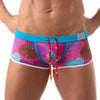 Badehose Herren mit floralem Muster - flacher, bequemer Sitz, Pink | TOF Paris