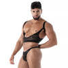 Schwarzes Fluid Lace Garter Strap im verführerischen Spitzen Design von TOF Paris – Ansicht 5
