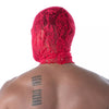 Rote Fluid Lace Hood mit leidenschaftlichem Spitzen Design von TOF Paris – Ansicht 3