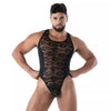 Schwarzer Fluid Lace Open Bodythong im verführerischen Design von TOF Paris
