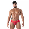Roter Fluid Lace Pocket-Slip von TOF Paris