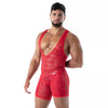 Rotes Fluid Lace Pocket Open Wrestling-Singlet von TOF Paris – Ansicht 2