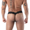 Schwarzer Spitzen-String aus Fluid Lace von TOF Paris – Ansicht 5