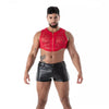 Rotes Fluid Lace Zipped-Crop-Top von TOF Paris