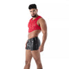 Rotes Fluid Lace Zipped-Crop-Top von TOF Paris – Ansicht 3